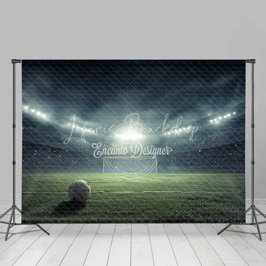 Lofaris Realistic Soccer Field Stadium Lights Backdrop Night Game Sports Party Photography Background