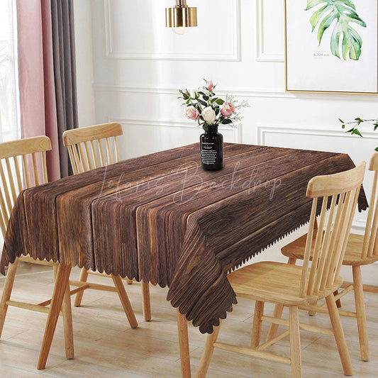 Lofaris Realistic Wood Grain Modern Rectangle Tablecloth
