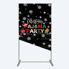 Lofaris Rectangle Backdrop Christmas Pajama Party Winter Gingerbread Man Cocoa Snowflake Cover