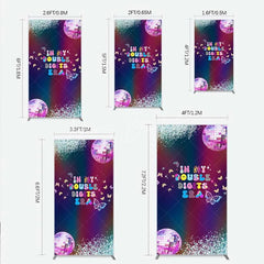 Lofaris Rectangle Backdrop In My Double Digits Era Groovy Disco Ball Butterfly Birthday Cover