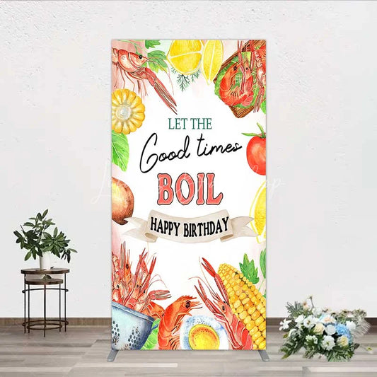 Lofaris Rectangle Backdrop Seafood Boil Birthday Summer Crawfish Lemon Good Times Cover