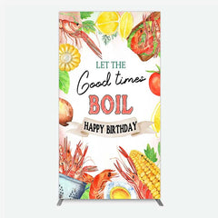 Lofaris Rectangle Backdrop Seafood Boil Birthday Summer Crawfish Lemon Good Times Cover