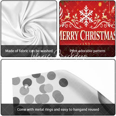 Lofaris Red and Gold Merry Christmas Happy New Year Garage Door Banner Festive Holiday Ornaments Reindeer Decor