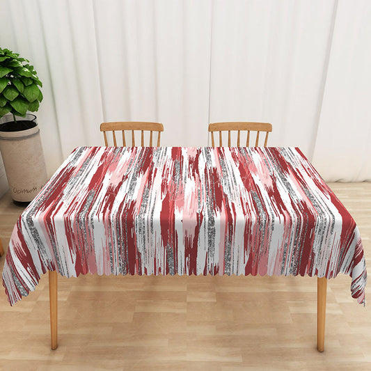 Lofaris Red and Grey Gradient Glitter Rectangle Tablecloth for Modern Glamorous Holiday Party Decor