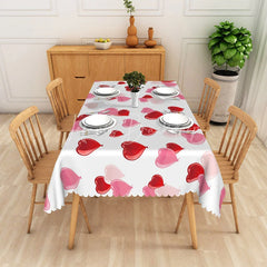 Lofaris Red and Pink Heart Balloon Rectangle Tablecloth 3D Love Shape Inflatable Table Cover Valentine Day Party Decor