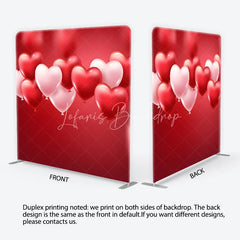 Lofaris Red and Pink Heart Balloons Love Square Double-Sided Backdrop Romantic Valentine’s Day Party Decor