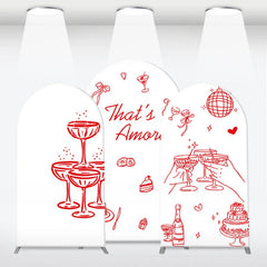 Lofaris Red and White That’s Amore Arch Backdrop Kit Romantic Bridal Shower Celebration Party Decor