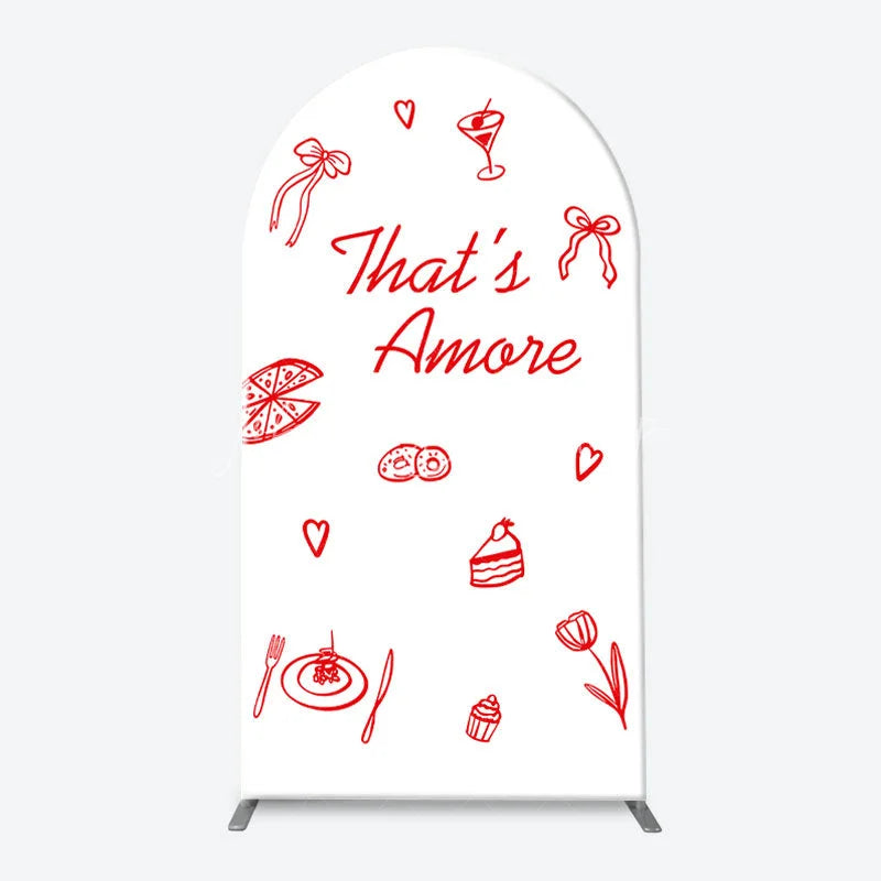 Lofaris Red and White That’s Amore Arch Backdrop Kit Romantic Bridal Shower Celebration Party Decor