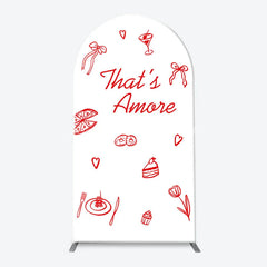 Lofaris Red and White That’s Amore Arch Backdrop Kit Romantic Bridal Shower Celebration Party Decor