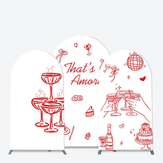 Lofaris Red and White That’s Amore Arch Backdrop Kit Romantic Bridal Shower Celebration Party Decor