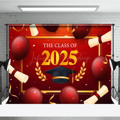 Lofaris Red Balloons Gold Wheat Graduation Ceremony Backdrop