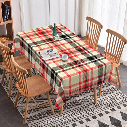 Lofaris Red Black Plaid Rectangle Tablecloth Classic Tartan Checkered Pattern Cover Rustic Holiday Kitchen Decoration