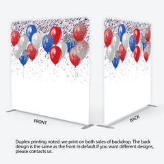 Lofaris Red Blue and Silver Glitter Balloons Backdrop Birthday Party Confetti Decor Photography Tension Fabric