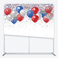 Lofaris Red Blue and Silver Glitter Balloons Backdrop Birthday Party Confetti Decor Photography Tension Fabric