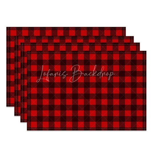 Lofaris Red Buffalo Plaid Set of 4 Placemats Classic Farmhouse Check Rustic Holiday Christmas Table Mats