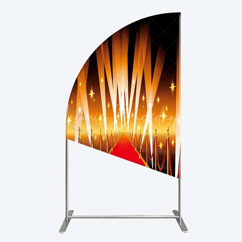 Lofaris Red Carpet Half Moon Arch Backdrop Hollywood Movie Night VIP Star Party Decoration