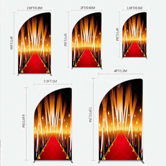 Lofaris Red Carpet Half Moon Arch Backdrop Hollywood Movie Night VIP Star Party Decoration