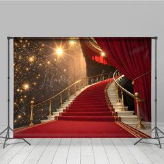Lofaris Red Carpet Stage Lights Steps Shiny Welcome Backdrop