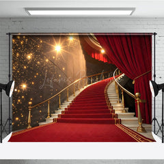 Lofaris Red Carpet Stage Lights Steps Shiny Welcome Backdrop