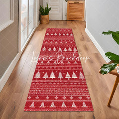 Lofaris Red Christmas Decor Runner Rug Rectangle Hallway Mat Decoration For Home