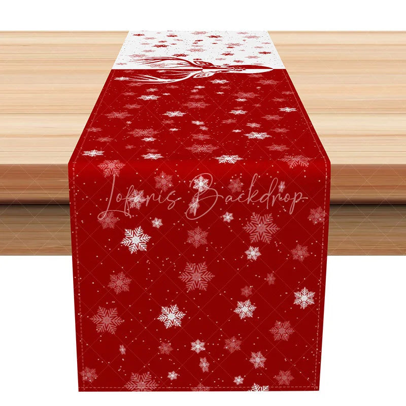Lofaris Red Christmas Reindeer and Snowflake Table Runner Simple Holiday Design for Festive Dining Decor