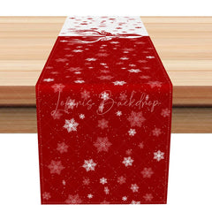 Lofaris Red Christmas Reindeer and Snowflake Table Runner Simple Holiday Design for Festive Dining Decor