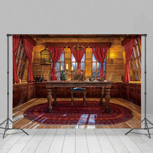 Lofaris Red Curtains Windy Study Table Photography Backdrop