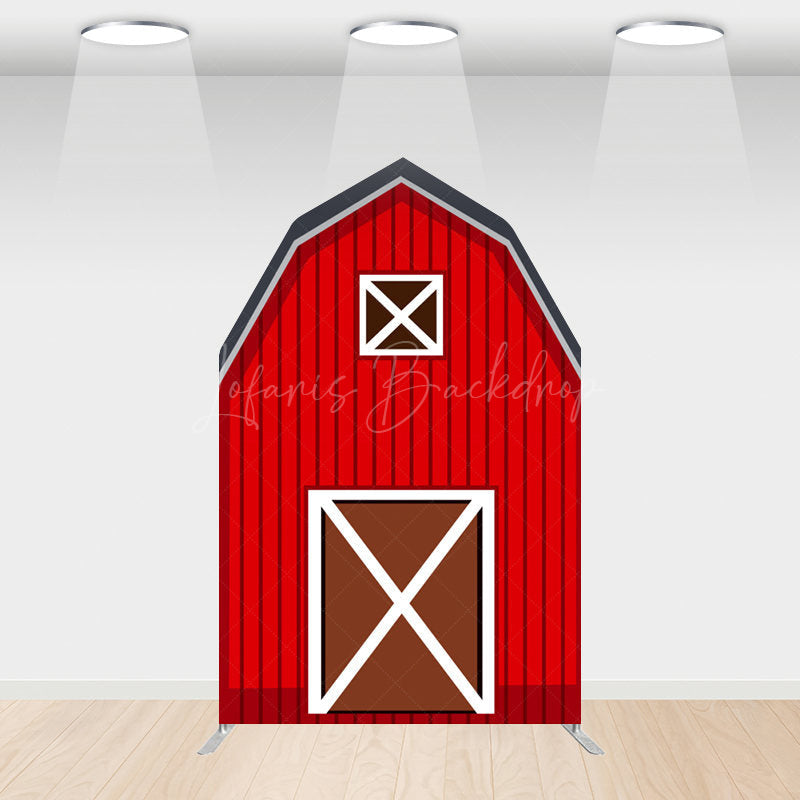 Lofaris Red Farm House Barn Door Arch Backdrop For Birthday