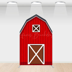 Lofaris Red Farm House Barn Door Arch Backdrop For Birthday