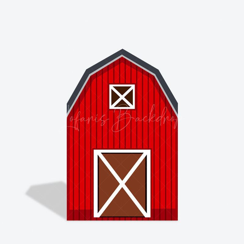Lofaris Red Farm House Barn Door Arch Backdrop For Birthday