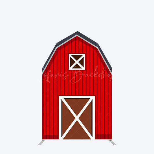 Lofaris Red Farm House Barn Door Arch Backdrop For Birthday