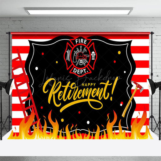 Lofaris Red Firefighting Firedept Happy Retirement Backdrop