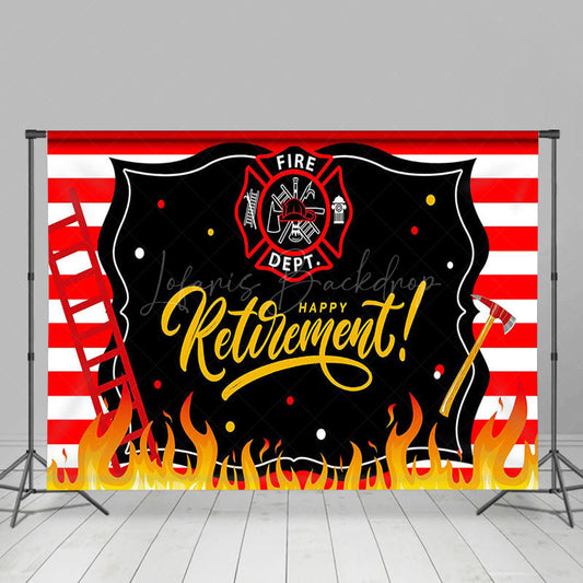 Lofaris Red Firefighting Firedept Happy Retirement Backdrop