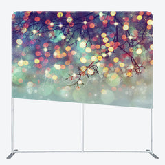 Lofaris Red Gold Glitter Bokeh Pillow Case Christmas Backdrop