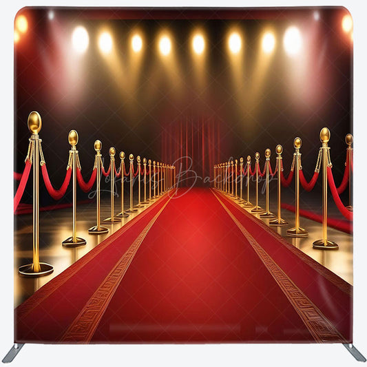 Lofaris Red Gold Sunlight Carpet Square Double-Sided Backdrop