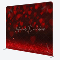 Lofaris Red Heart Bokeh Double Sided Backdrop Glitter Shimmer for Valentine’s Day Romantic Party Photo Booth Decor