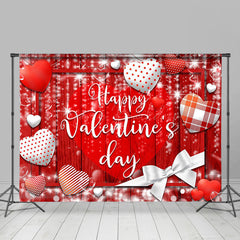 Lofaris Red Heart Romantic Wood Grain Valentines Day Backdrop