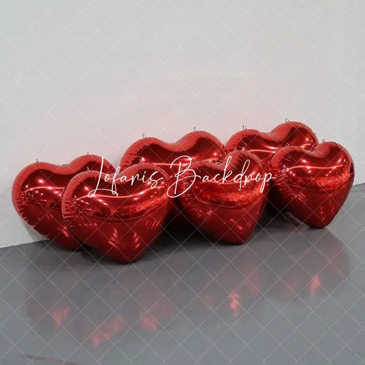 Lofaris Red Heart Shape Inflatable Mirror Ball Shiny
