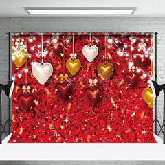 Lofaris Red Petal Colorful Heart Ornaments Hanging Backdrop
