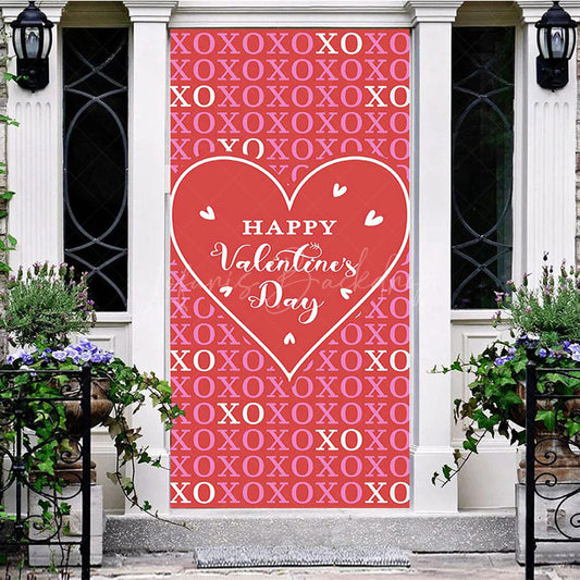 Lofaris Red Pink Xo Romantic Happy Valentines Day Door Cover