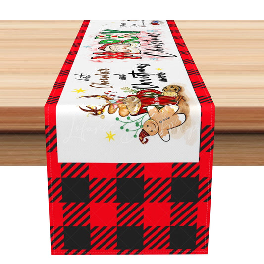 Lofaris Red Plaid Hot Chocolate Christmas Movie Table Runner