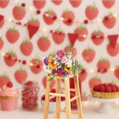 Lofaris Red Raspberry Garden Photo Backdrop Berry Sweet Birthday Cake Smash Photography Background