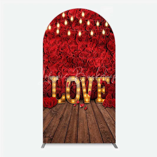 Lofaris Red Rose Wall Arch Backdrop Romantic Floral Love Light Wedding Party Decoration