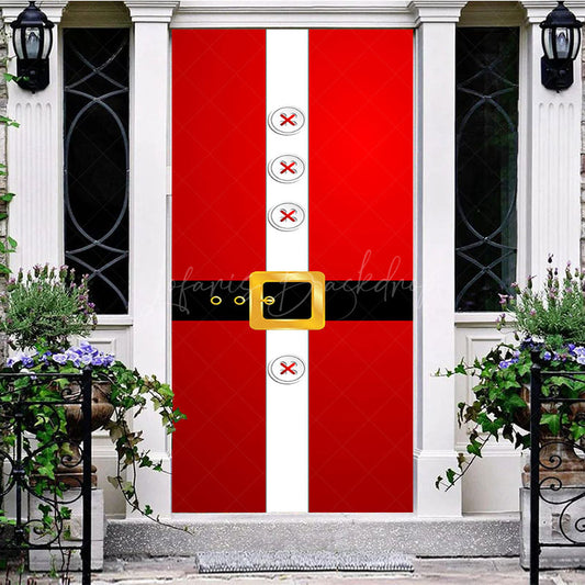 Lofaris Red Santa Claus Cloth Belt Merry Christmas Door Cover