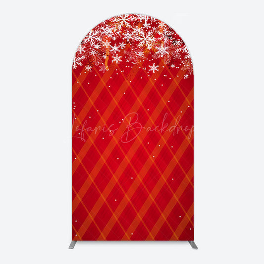 Lofaris Red Snwoflake Festive Christmas Vibe Arch Backdrop