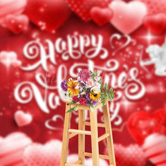 Lofaris Red Sparkle Balloons Angel Valentines Day Backdrop