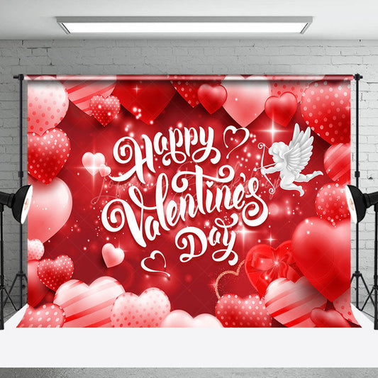 Lofaris Red Sparkle Balloons Angel Valentines Day Backdrop