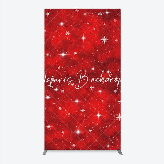 Lofaris Red Sparkling Snowflake Star Winter Holiday Rectangle Arch Backdrop Christmas Party Decor