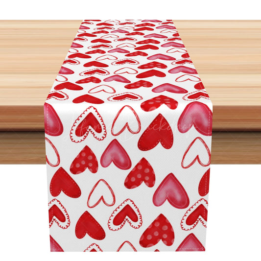 Lofaris Red Sweet Hearts Love Valentines Day Table Runner