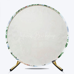 Lofaris Red Truck Christmas Round Backdrop Watercolor Winter Snowman Photography Background